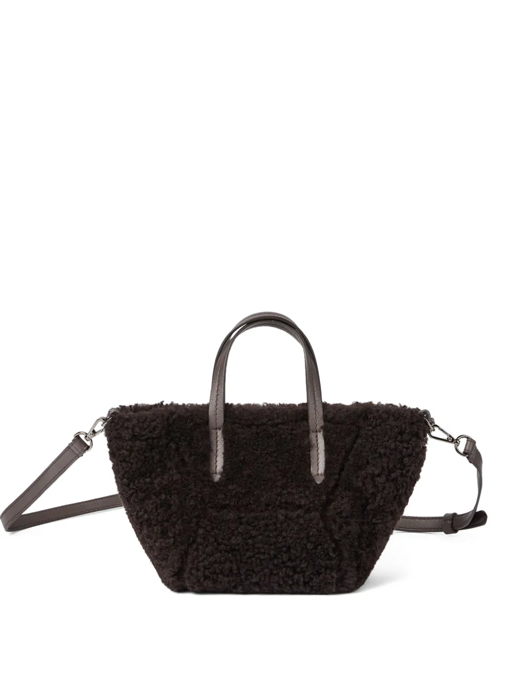 Brunello Cucinelli shearling tote bag Bruin