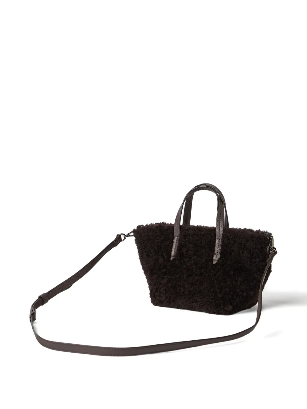 Brunello Cucinelli shearling tote bag Bruin