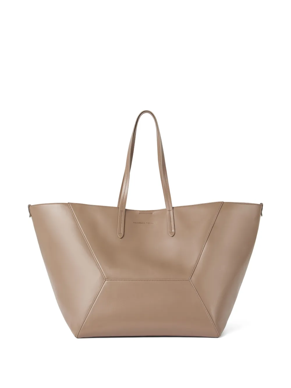 Brunello Cucinelli BC Duo calfskin tote bag Beige