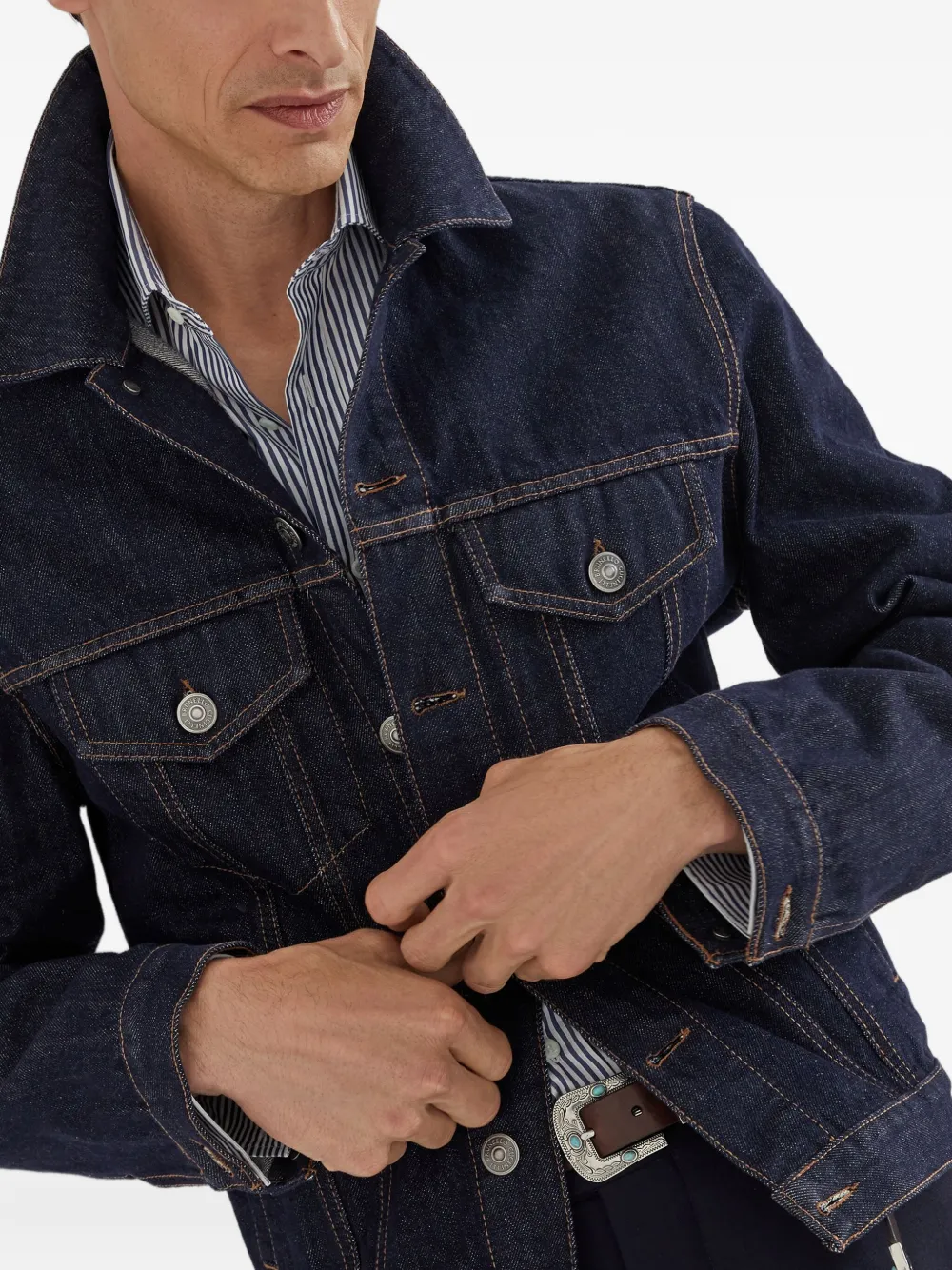 Brunello Cucinelli Gestreept overhemd Blauw