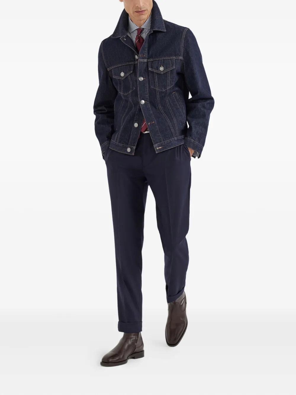 Brunello Cucinelli striped button-up shirt | Image 2
