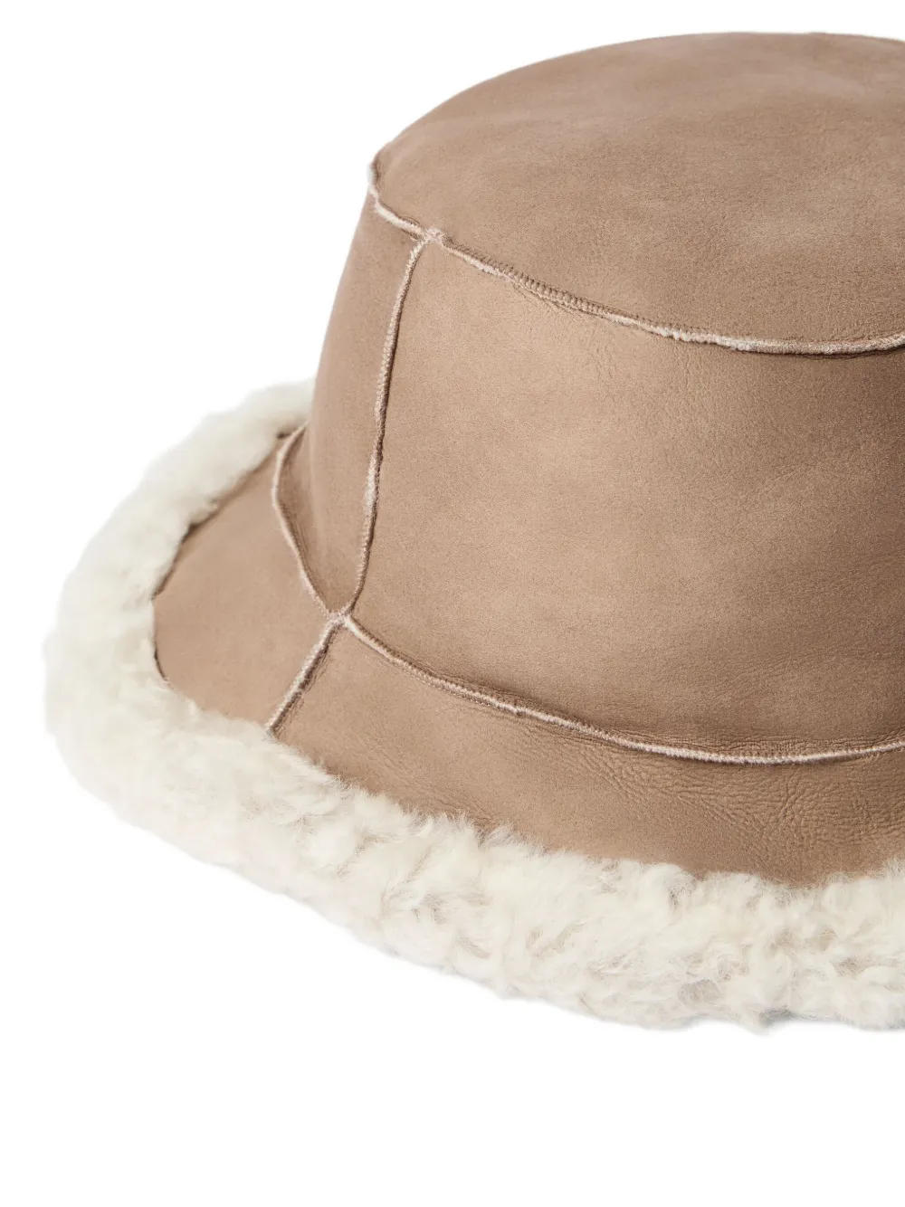 Brunello Cucinelli Shearling Bucket Hat In Brown