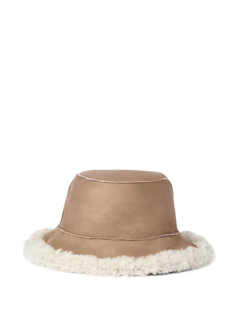 Brunello Cucinelli Shearling Bucket Hat In Brown
