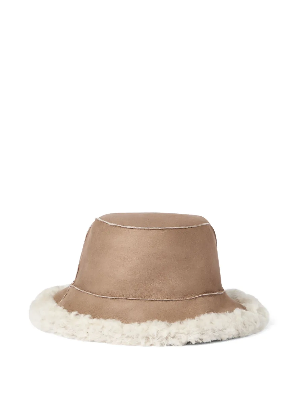 Brunello Cucinelli Shearling Bucket Hat In Brown