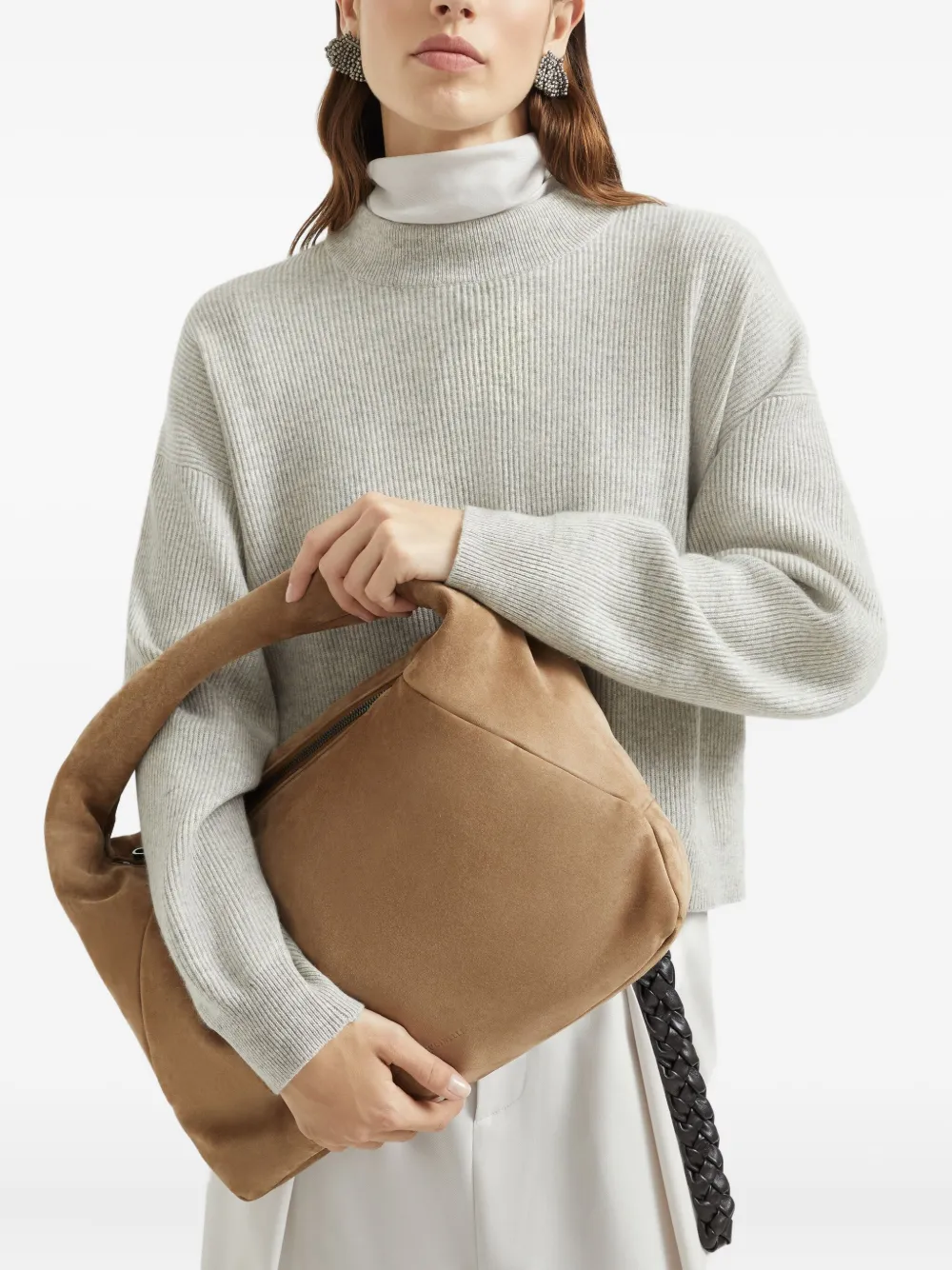 Brunello Cucinelli BC Dup gewatteerde shopper met handvat Beige