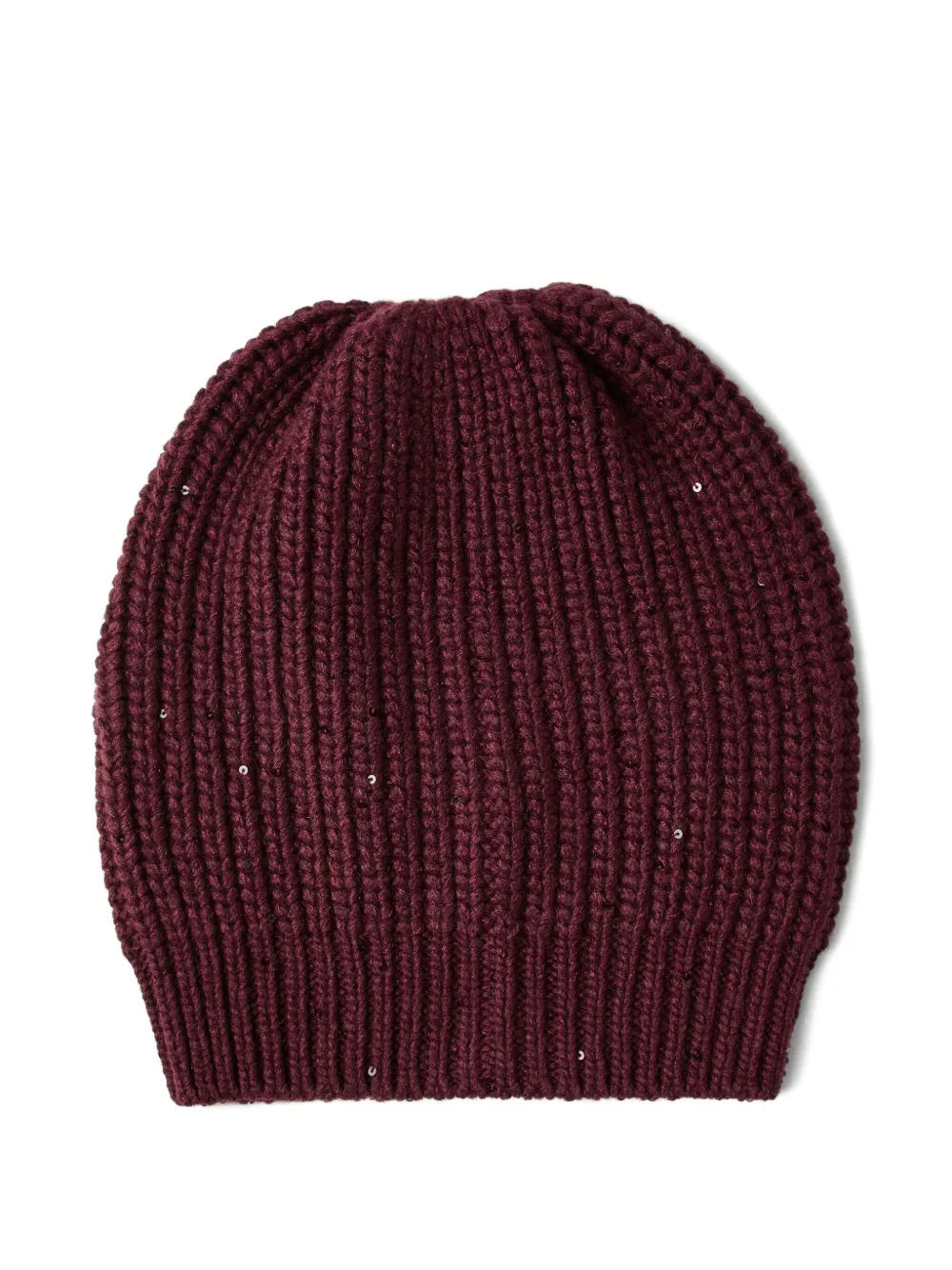 Brunello Cucinelli ribbed sequin beanie Rood