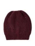 Brunello Cucinelli ribbed sequin beanie - Red