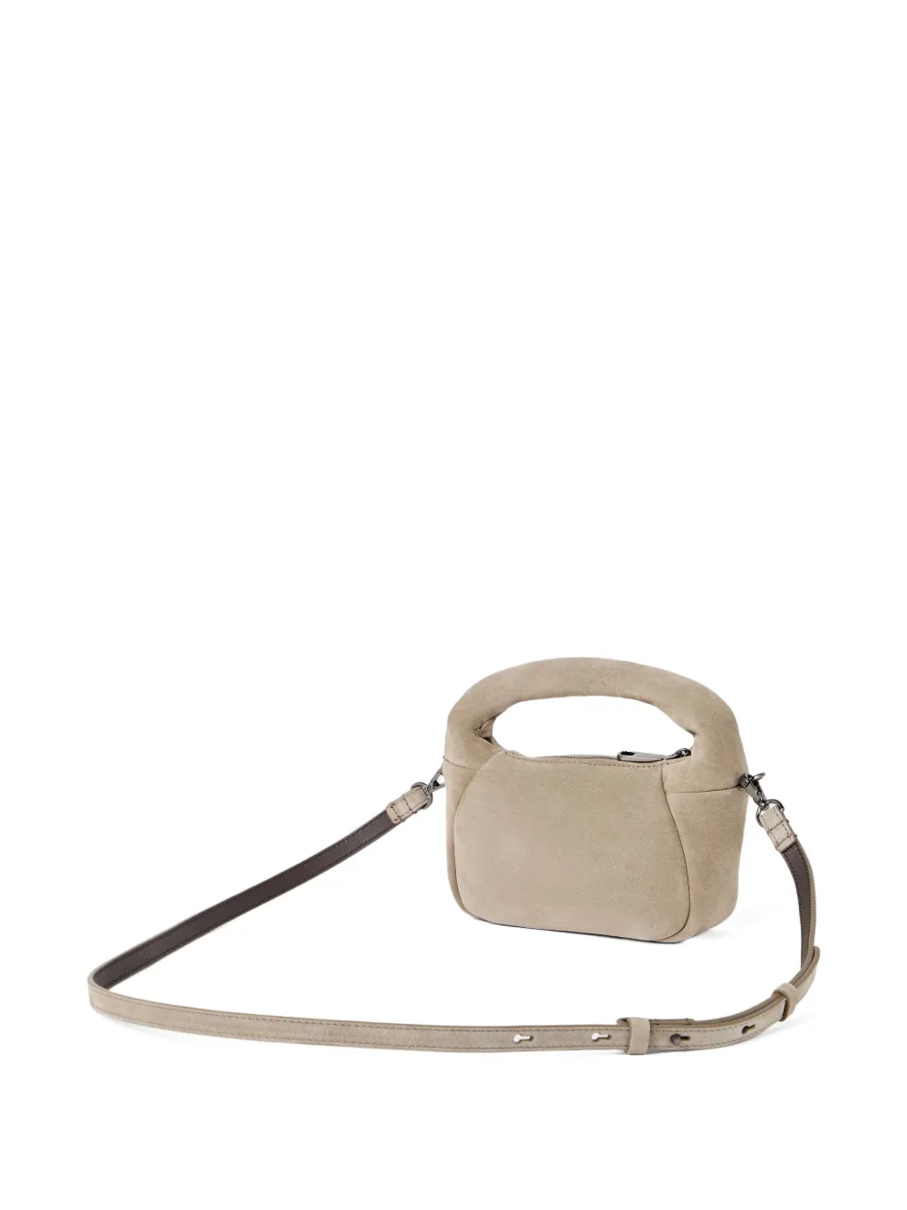 Brunello Cucinelli Padded Suede Mini Bag In Neutral