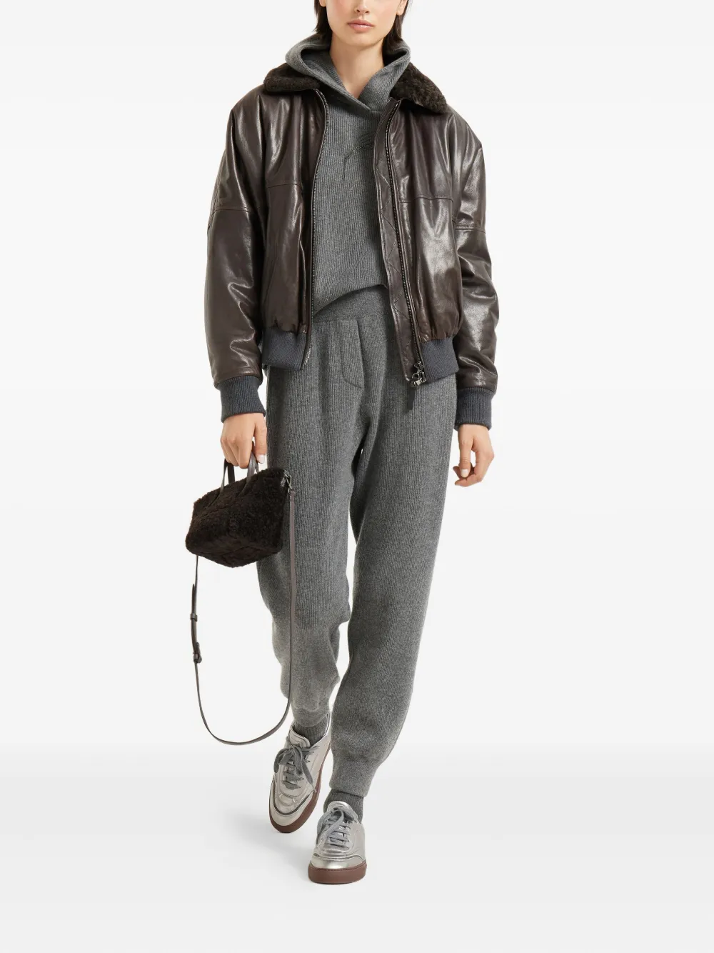 Brunello Cucinelli cashmere hoodie Grijs