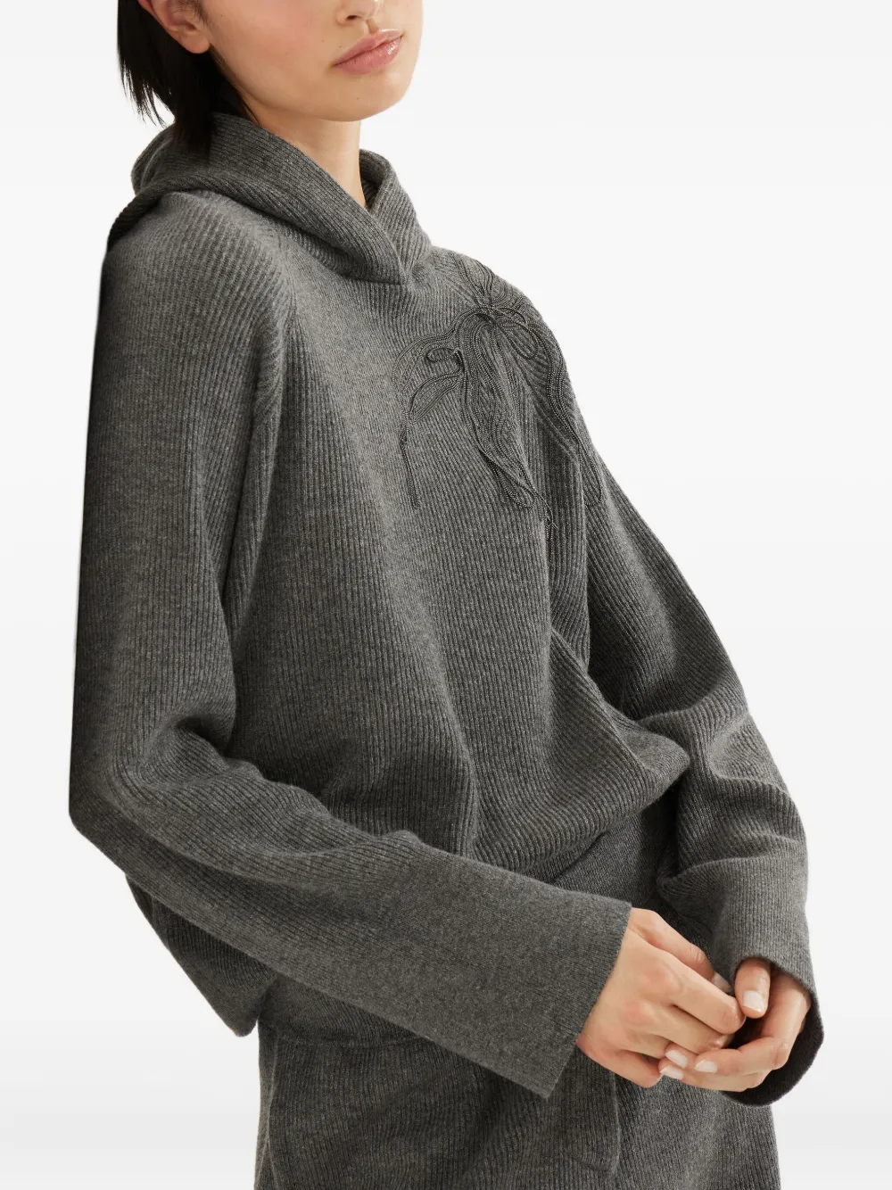 Brunello Cucinelli cashmere hoodie Grijs