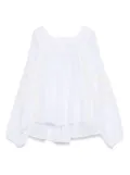 PNK lace-insert cotton blouse - White