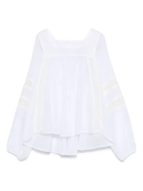 PNK lace-insert cotton blouse
