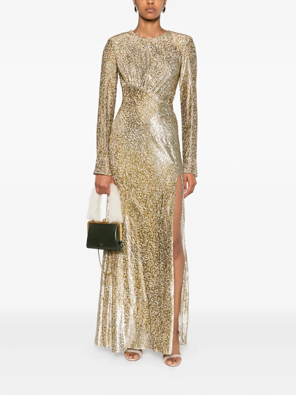 Self-Portrait long-sleeved maxi dress Goud