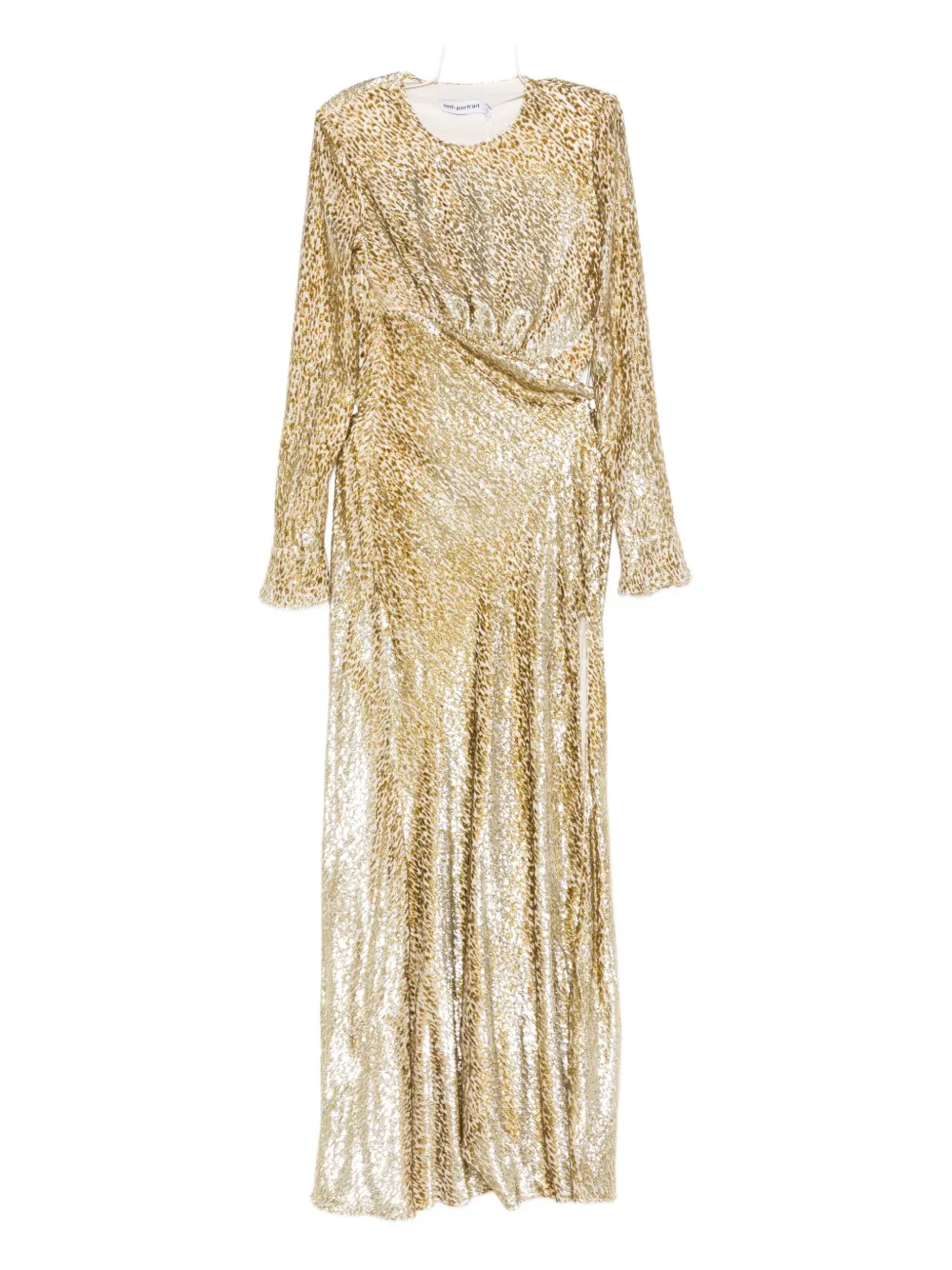 Self-Portrait long-sleeved maxi dress Goud