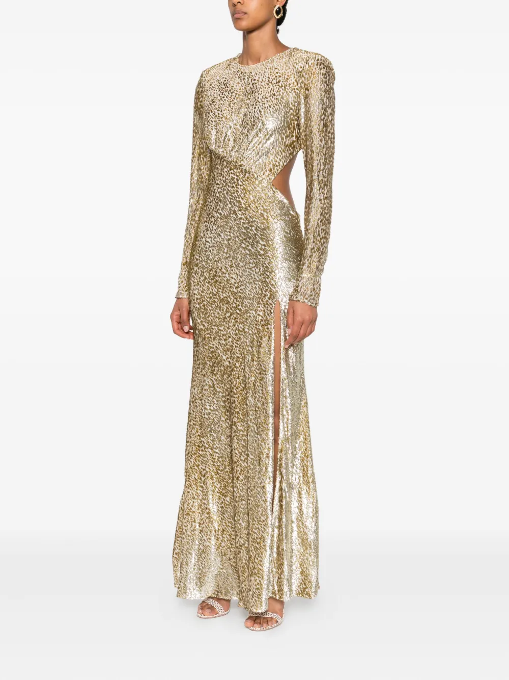 Self-Portrait long-sleeved maxi dress Goud