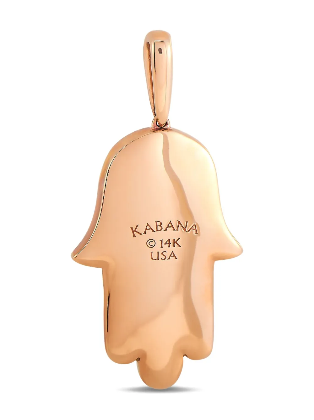 Kabana pre-owned 14K rose gold Hamsa diamond pendant | Image 2