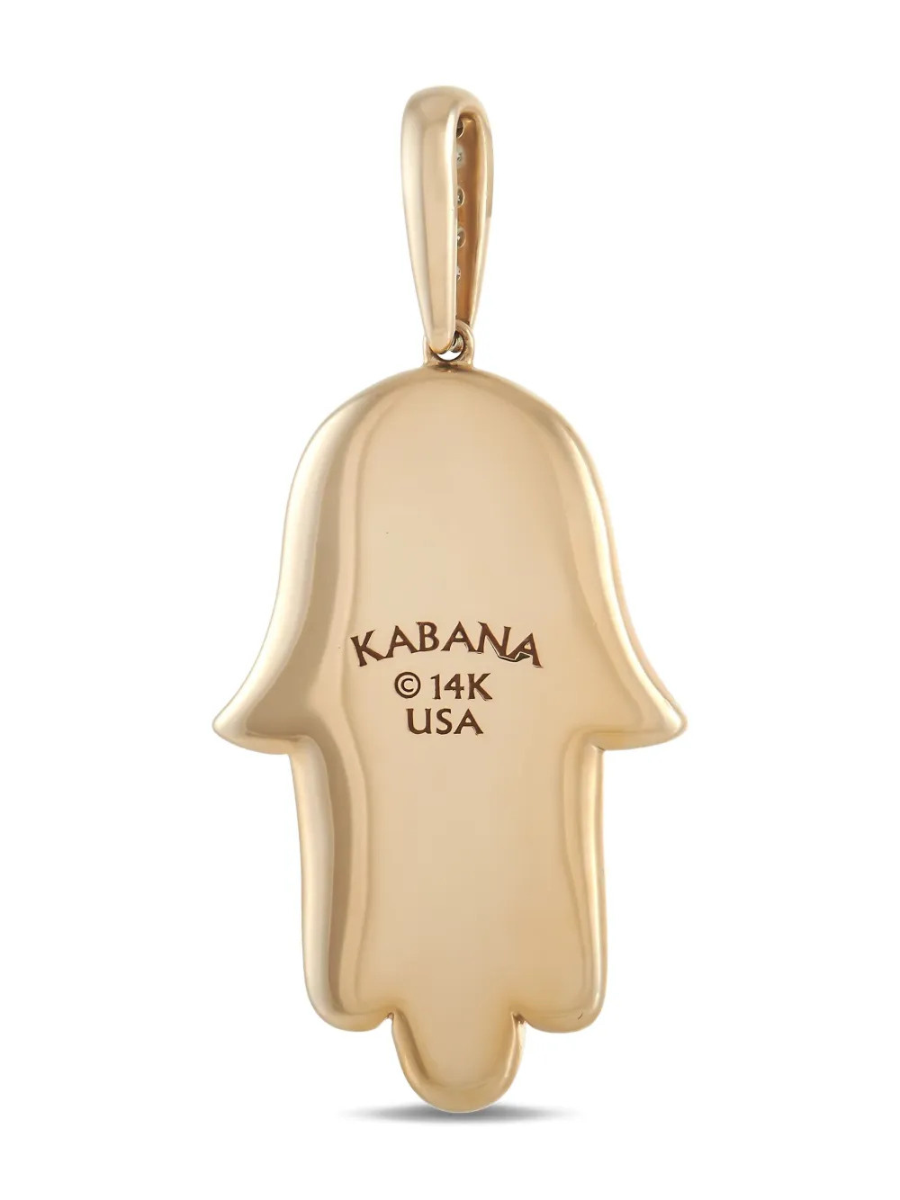 Kabana pre-owned 14K yellow gold Hamsa diamond pendant | Image 2