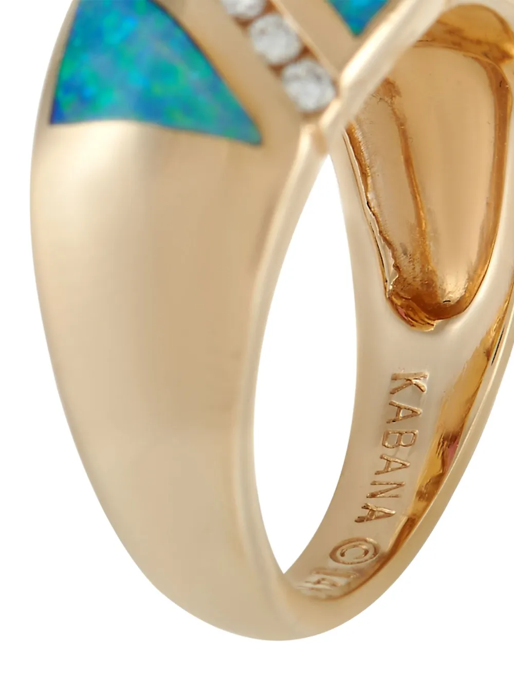 Pre-owned Kabana 14k Yellow Gold Tourmaline And Diamond Ring