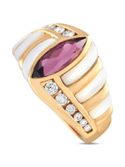 Kabana pre-owned 14K yellow gold tourmaline and diamond ring