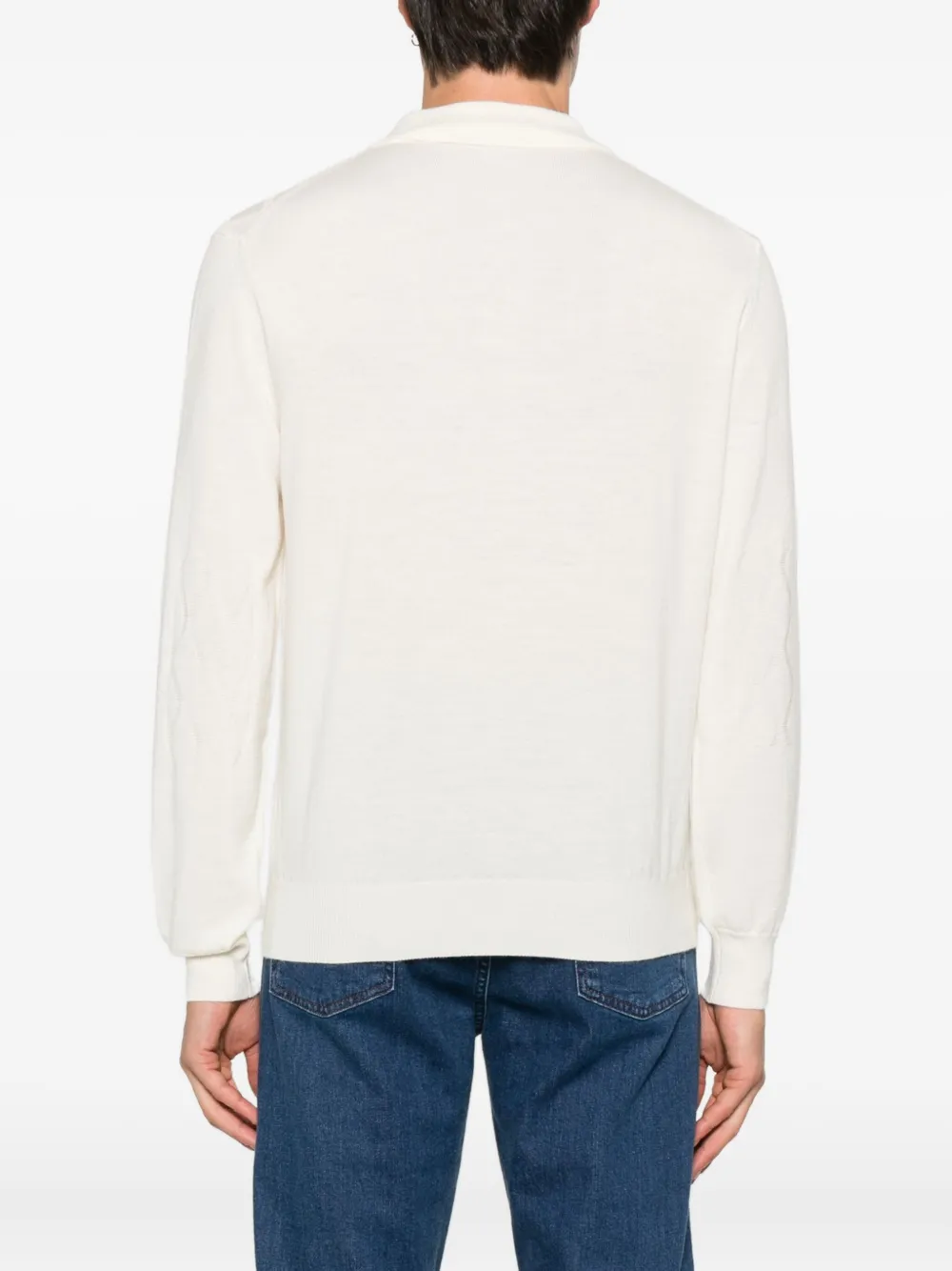 Canali Poloshirt met lange mouwen Beige