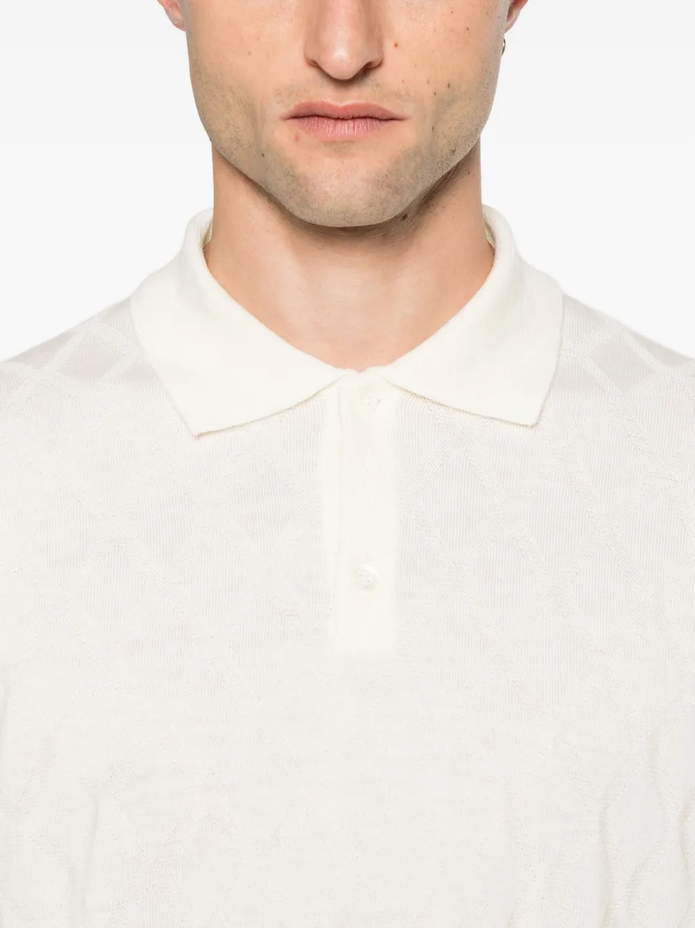 Canali Poloshirt met lange mouwen Beige