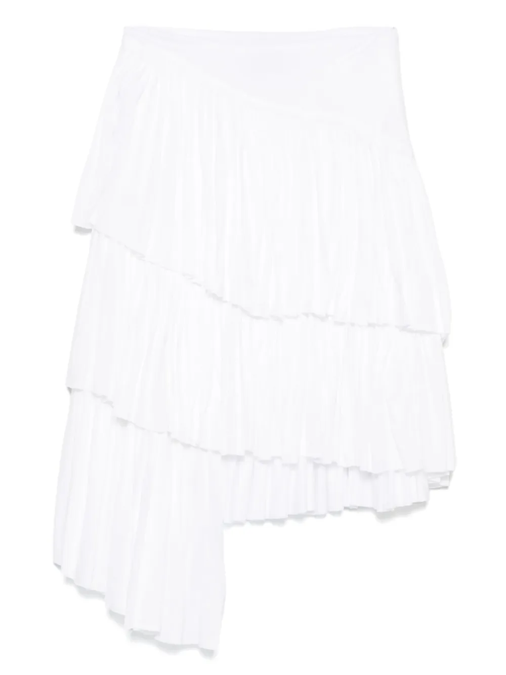 pleated asymmetric skirt