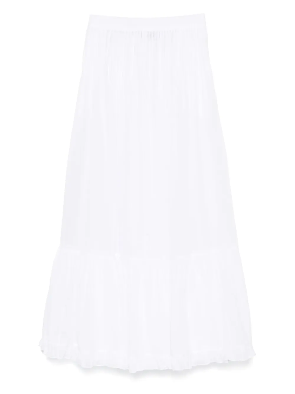 pleated ruffled maxi skirt