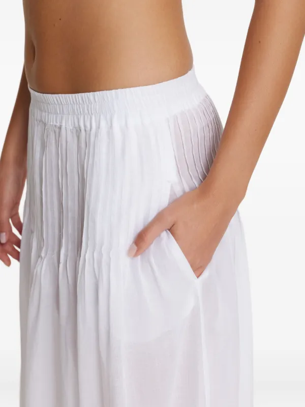 PNK Pleated Ruffled Maxi Skirt | White | FARFETCH