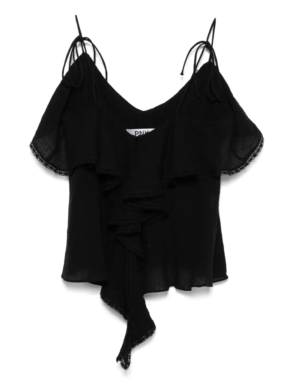 lace-detail cotton top