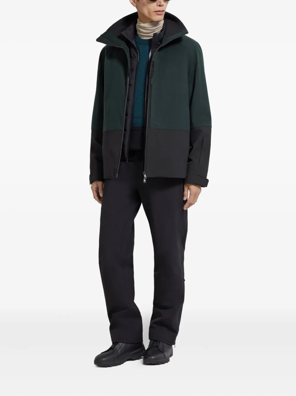 Zegna Skibroek met bretels en ritssluiting - Zwart