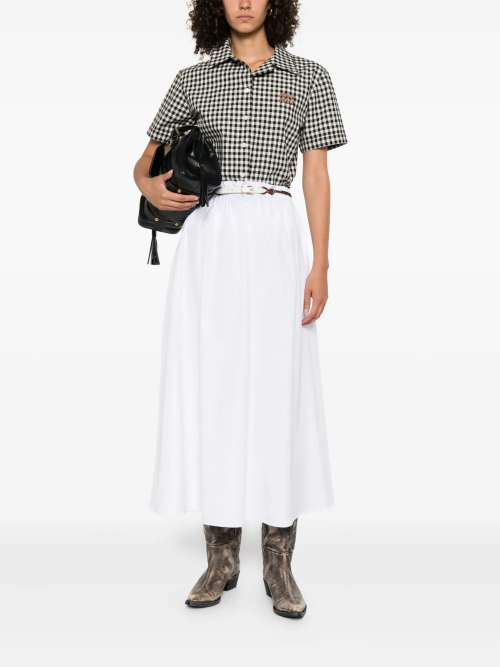 Miu Rok met elastische taille Wit