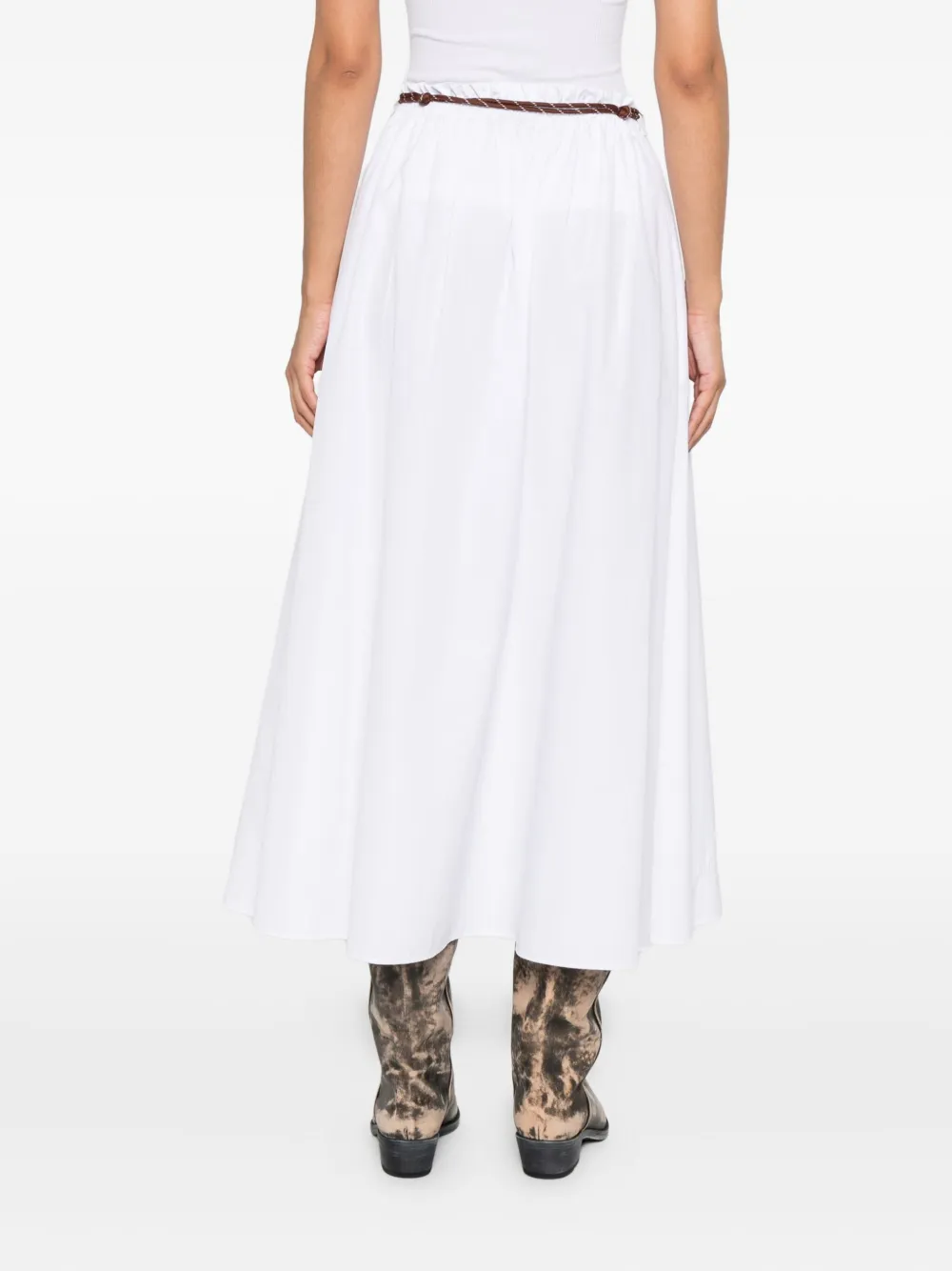 Miu Rok met elastische taille Wit