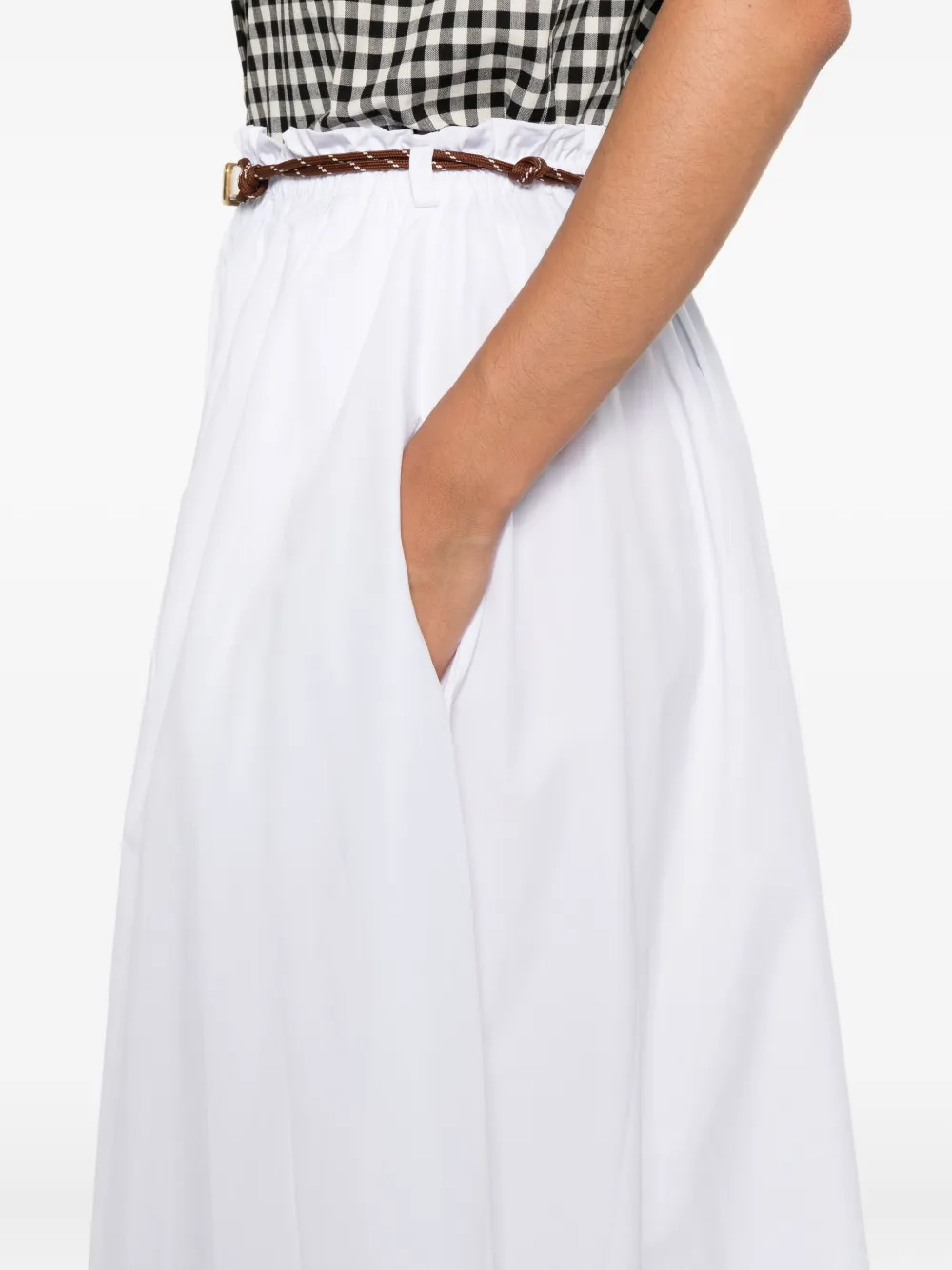 Miu Rok met elastische taille Wit
