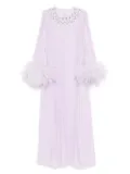 Self-Portrait chiffon feather-detail dress - Purple