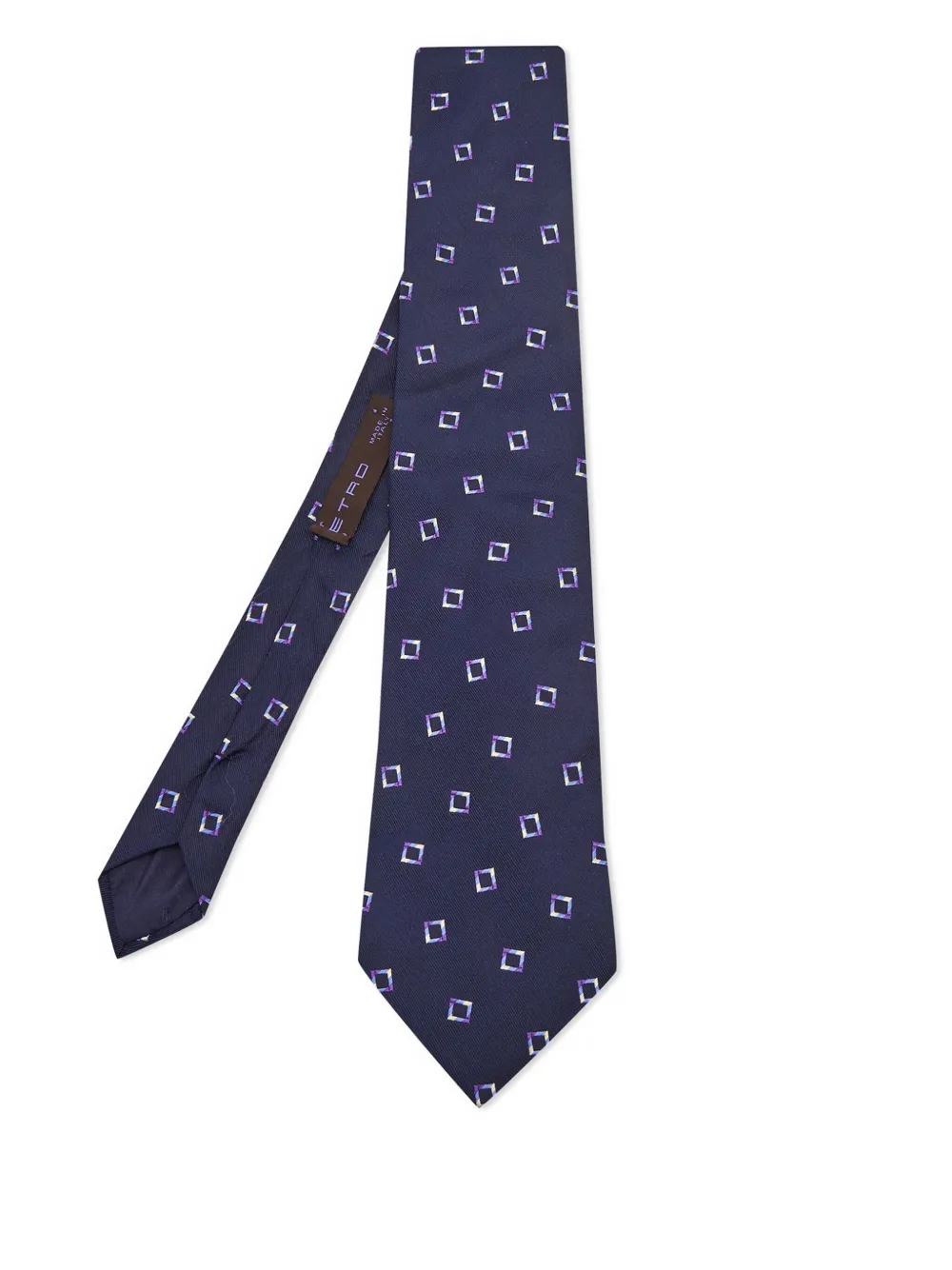 Etro Pre-Owned square-pattern tie | Blue | Image 1