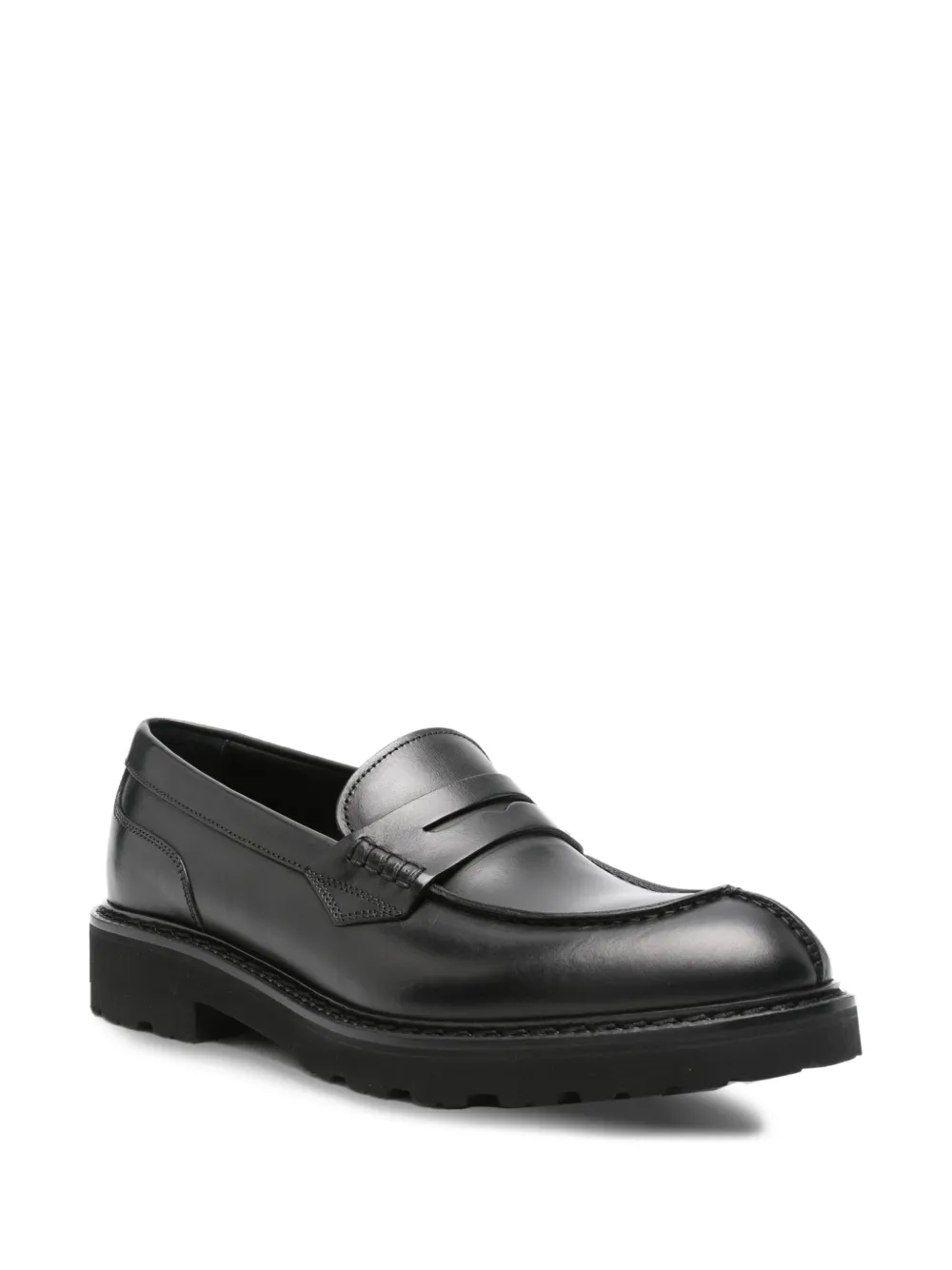Canali Leren loafers - Zwart