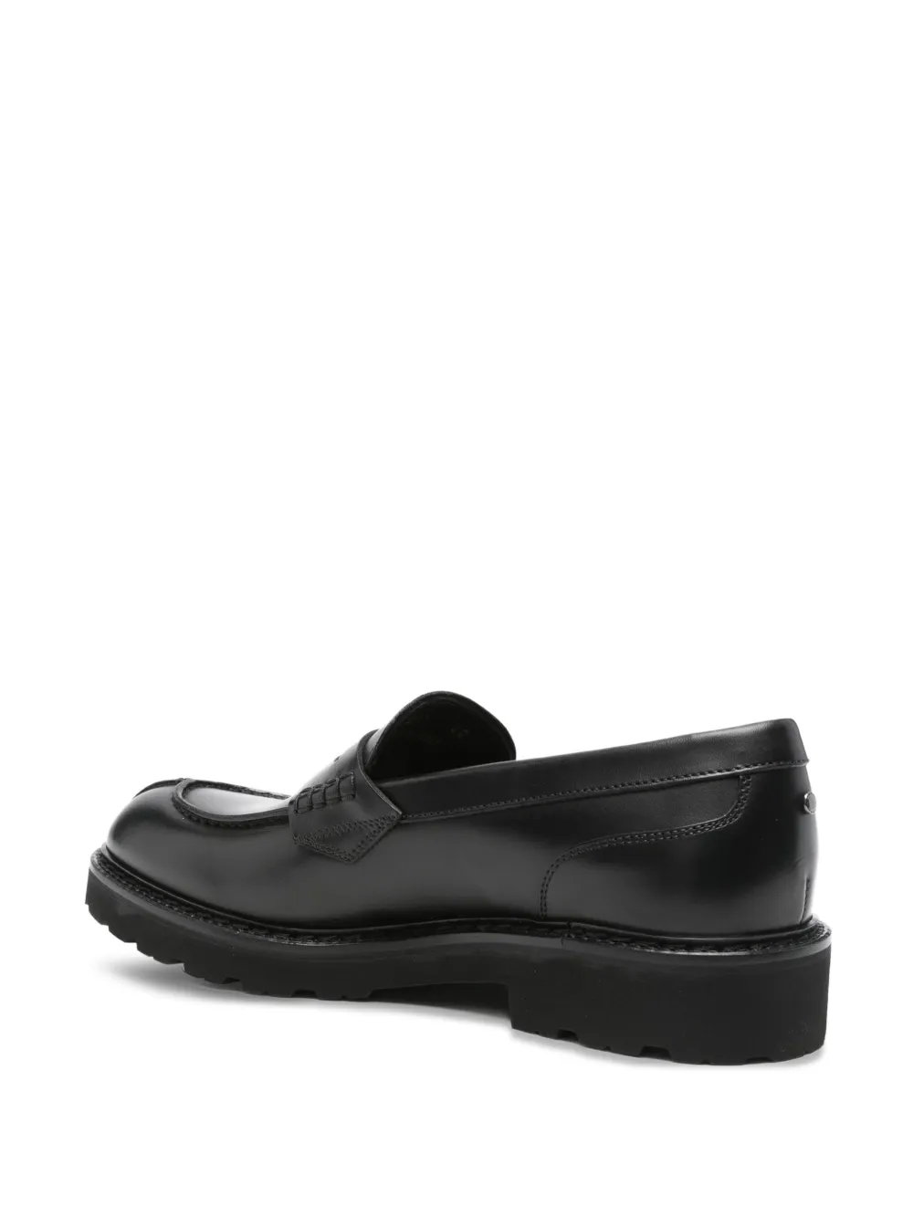 Canali penny leather loafers Black