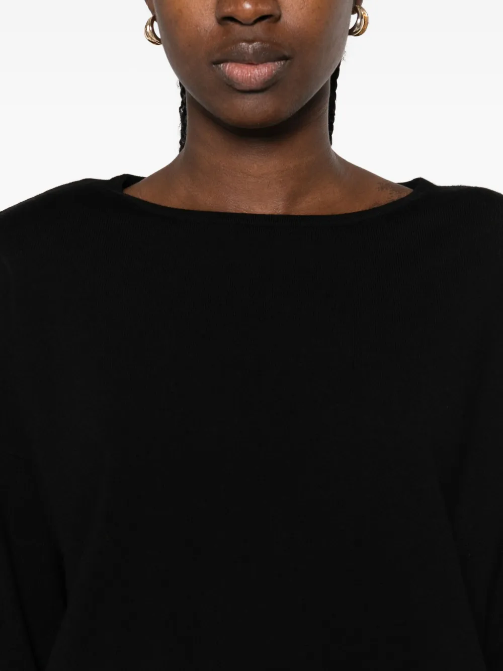 P.A.R.O.S.H. Mini-jurk met lange mouwen en boothals Zwart