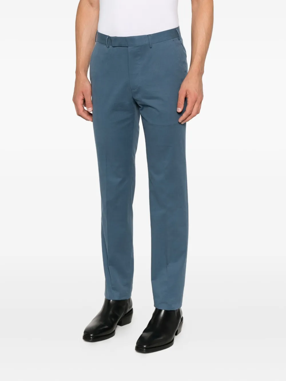 Zegna Chino met verborgen sluiting Blauw