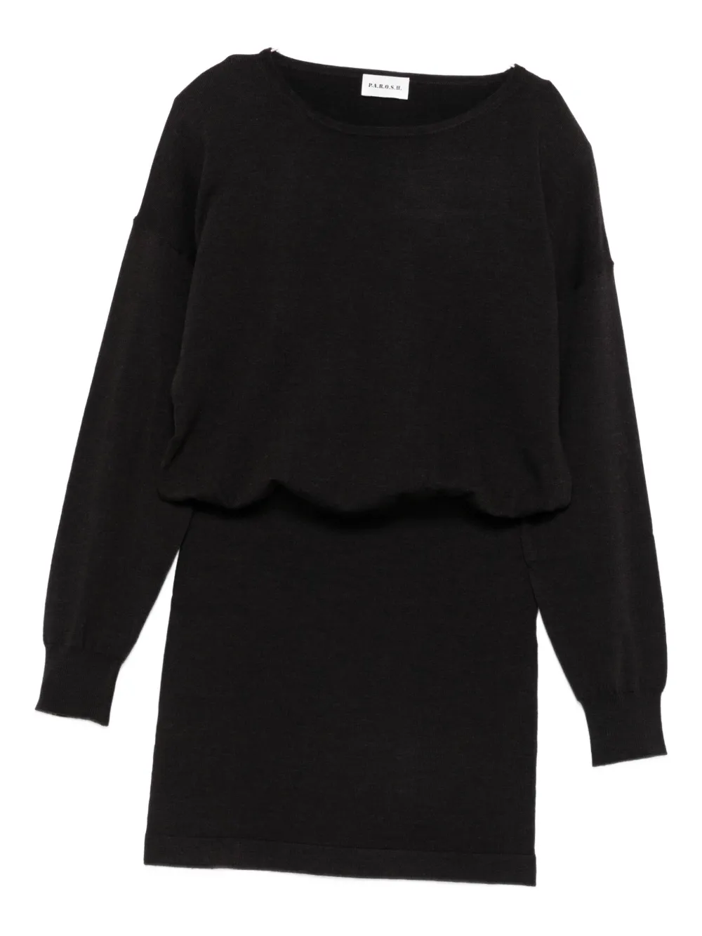 P.a.r.o.s.h Boat-neck Mini Dress In Brown