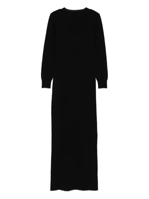 knee length dresses for ladies Crew Neck Midi Dress With Scrunchie Back Detail main image 0