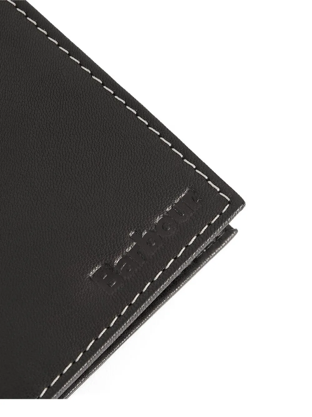 Barbour Leren portemonnee en riem set met logodetail Zwart