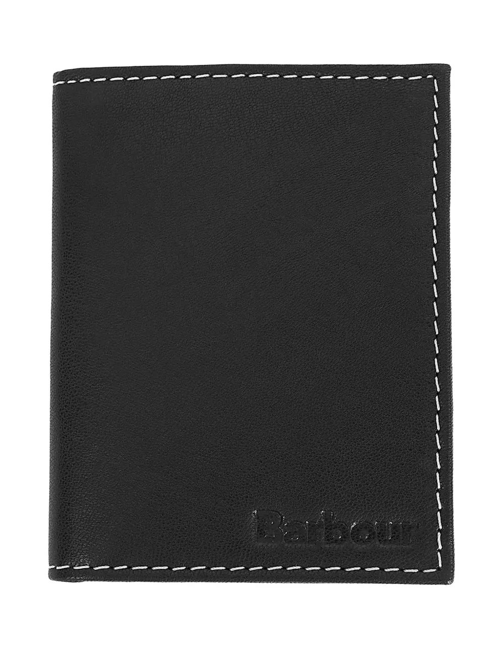 Barbour Leren portemonnee en riem set met logodetail Zwart