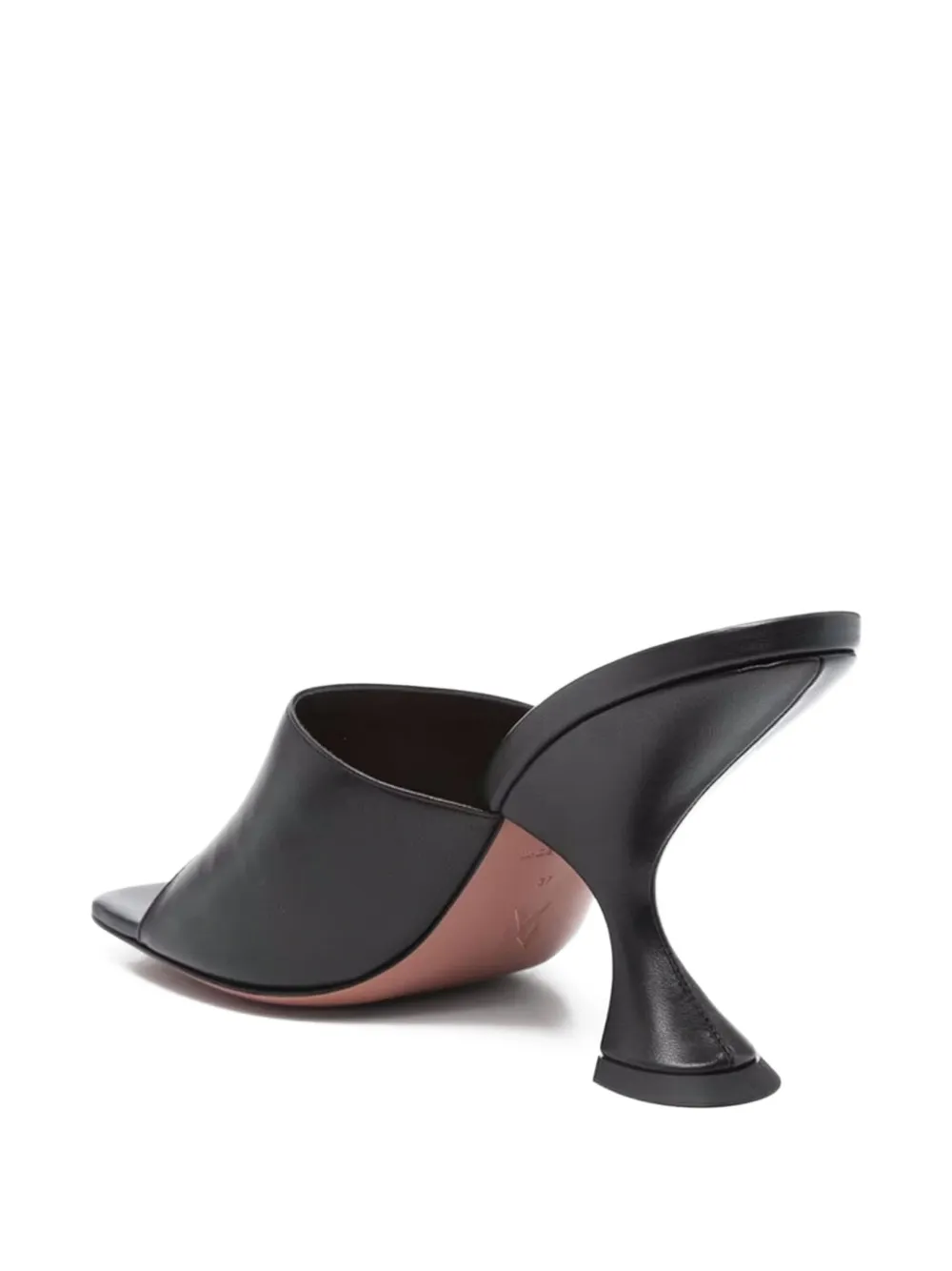 Amina Muaddi 90mm Lupita Sculpted Heel Sandals In Black