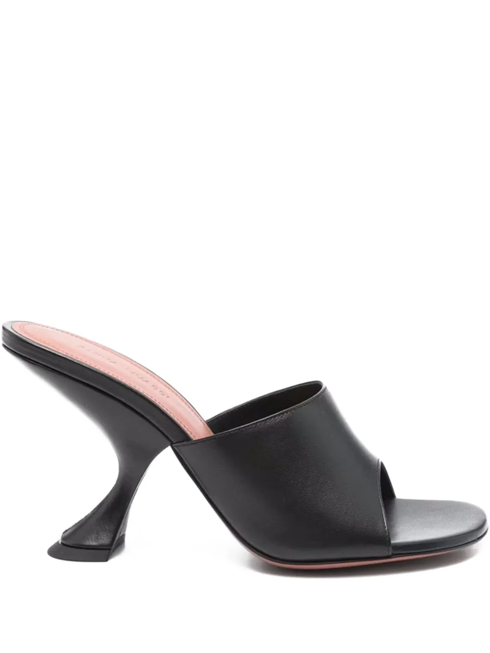 Amina Muaddi 90mm Lupita Sculpted Heel Sandals In Black