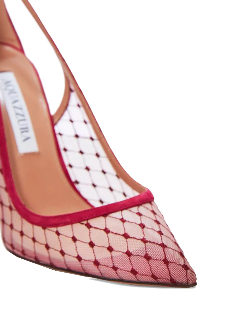 Aquazzura mesh-panelled stiletto pumps Red