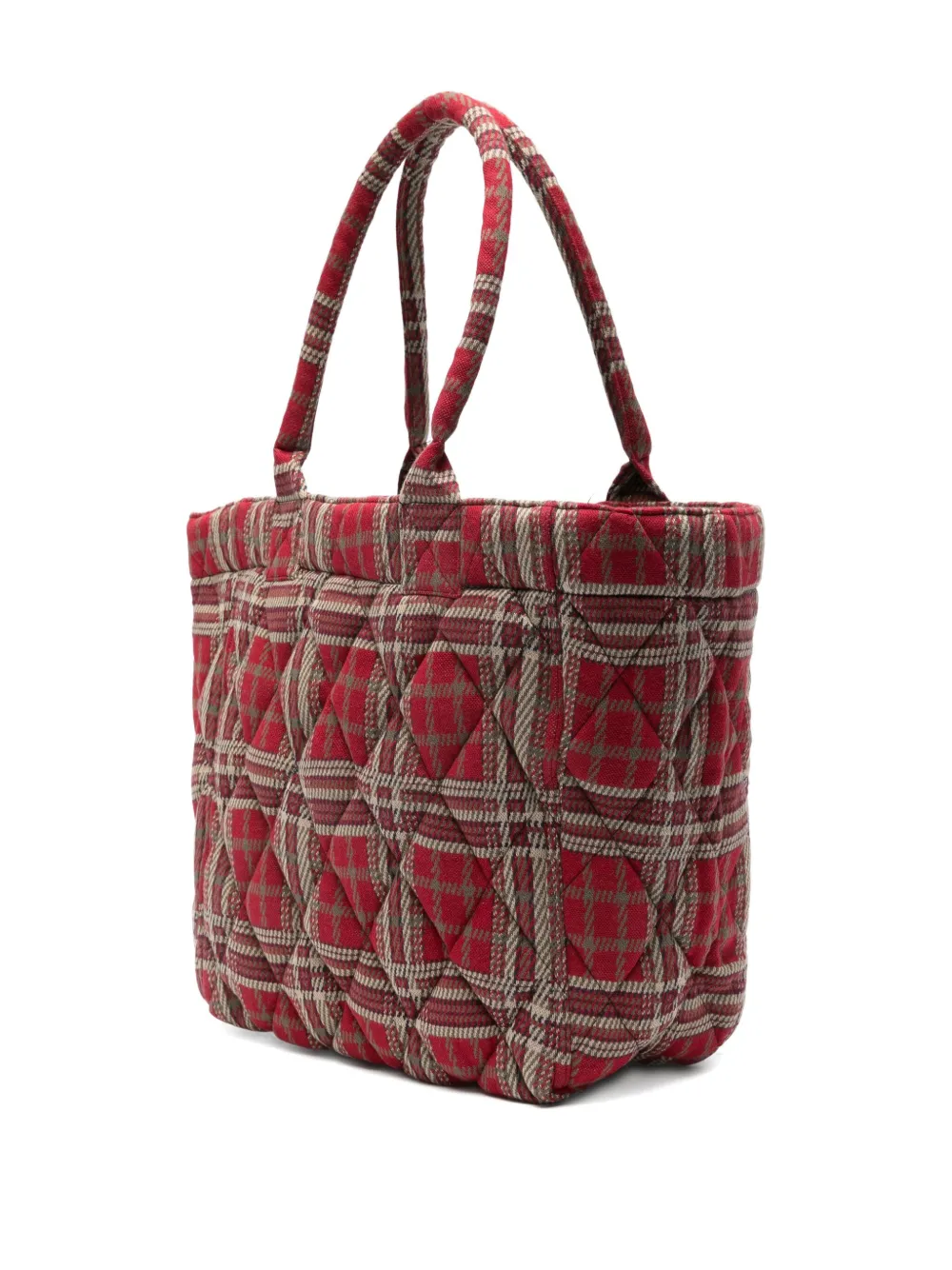 Isabel Marant Small Yenky Tartan Tote Bag In Red