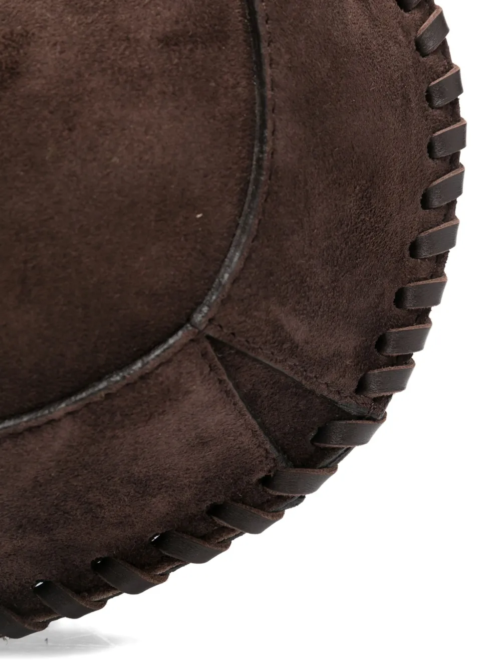 Isabel Marant Oskan Topstitch Suede Shoulder Bag In Brown