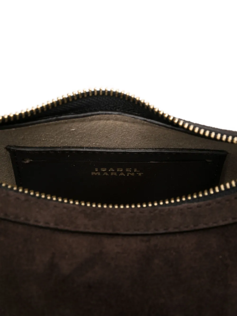 Isabel Marant Oskan Topstitch Suede Shoulder Bag In Brown