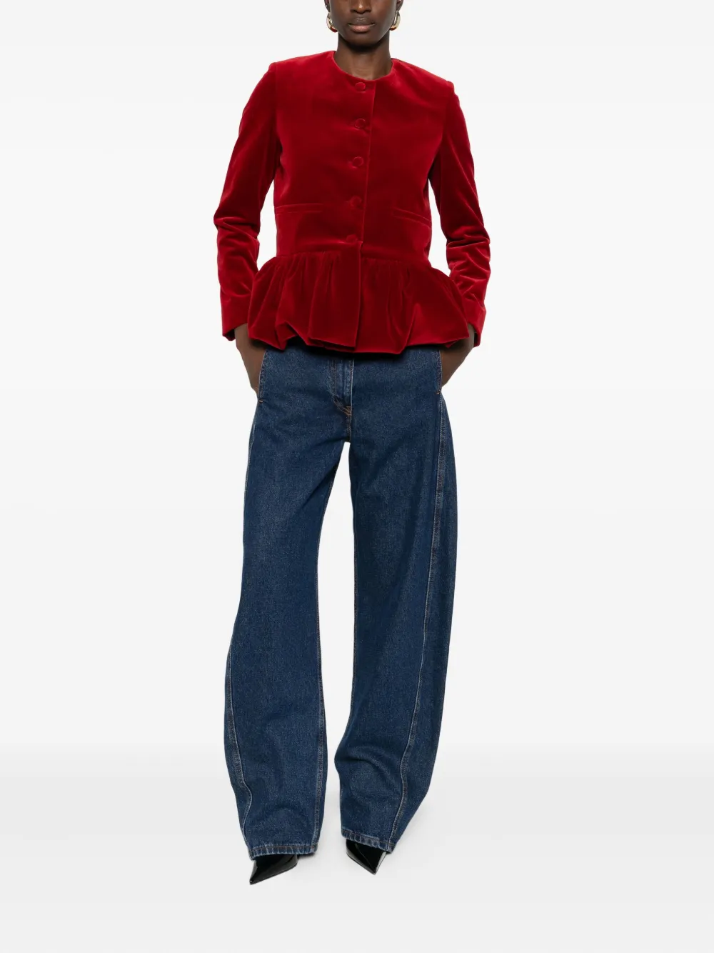 LIBEROWE peplum-hem velvet jacket | Fitted Jackets | Image 2
